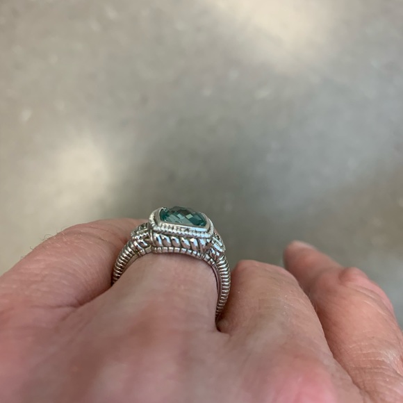 Judith Ripka SS, green amethyst and CZ -size 6.75 ring - Picture 14 of 14
